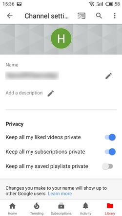 Channel settings