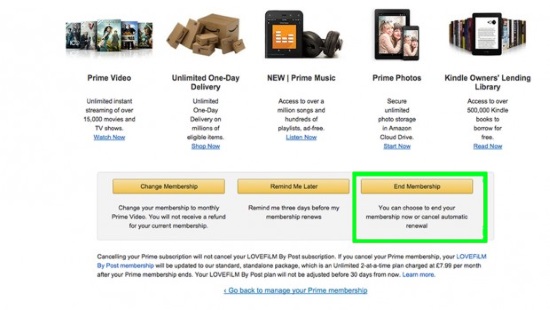如何取消 Amazon Prime-2