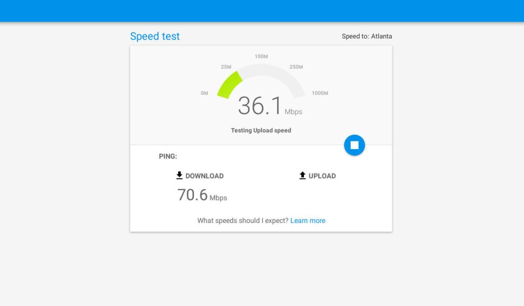 使用 Google Fiber 测试互联网速度